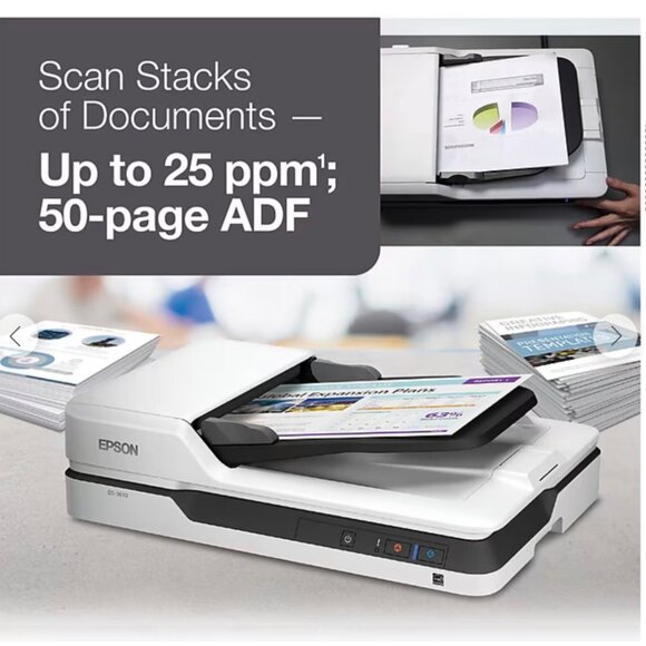 Epson DS-1630 Flatbed Scanner With 50-Page ADF & Auto Duplexing - Up To 25 ppm - - Picture 6 of 9